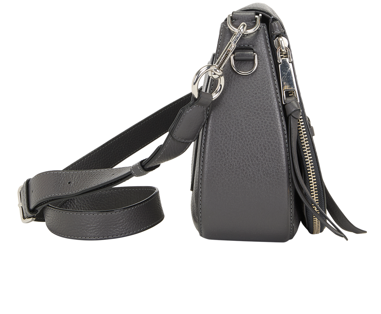 Recruit Nomad, &pound;140, Handbags, Grey, Leather, Side view